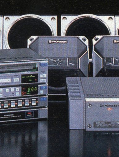 Vintage Pioneer car audio system including speakers, amplifiers, and stereo equipment. High-fidelity sound equipment.